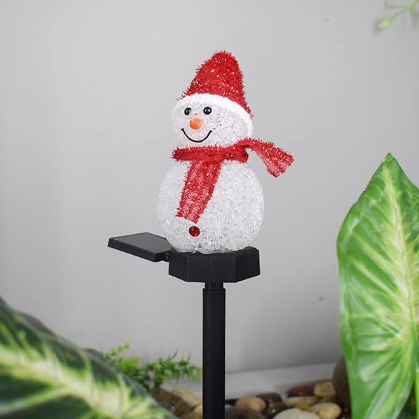17.3in Snowman Solar Outdoor Lights Christmas Decoration， LED Solar Garden Lights, Multicolor Solar Stake Lights | Lumora