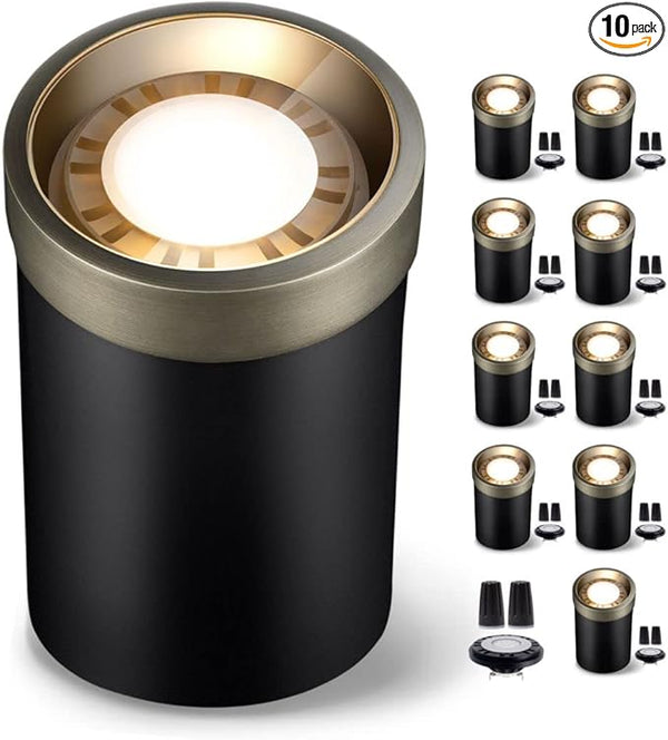 Gardenreet LED Well Lights Brass - In-Ground Low Voltage Replaceable Bulb All Weather Lighting, 12V Wired Light | Lumora