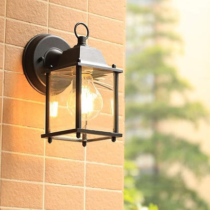 American Outdoor Waterproof Wall Light,Modern Simple Alumiexpression Artistique M Anti-Rust Transparent S Lantern,Suitable for Courtyards,Villas,Balcony Garden Gate Aisle