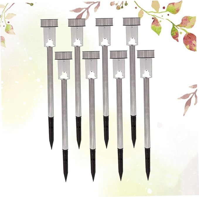 NUOBESTY 8Pcs Solar Ground Lights Tube LED Garden Landscape Lamp for Pathway Driveway Outdoor Light Solar Garden | Lumora