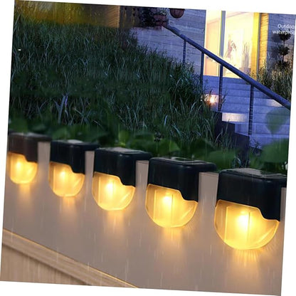 4pcs Led Solar Stair Lights Outdoor Solar Pathway Lamps Garden Landscape Lamps Motion Sensor