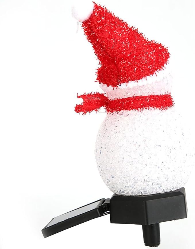 Christmas Solar Pathway Lights, Outdoor Water Proof LED Solar Energy Saving Snowman Christmas Garden Light for Lawn Courtyard Decoration