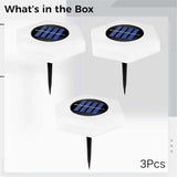3 Pcs Led Garden Pathway Lights, Solar Outdoor Ground Lights, Hexagon Umbrella Design, Waterproof, Warm White For | Lumora