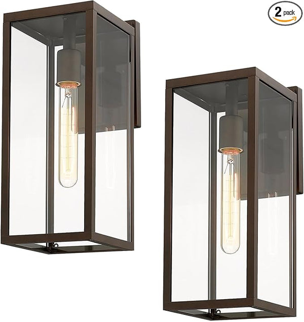 Bestshared Outdoor Wall Sconce Lights,Exterior Wall Lighting Fixtures with Clear Glass, Anti-Rust Outside Lantern | Lumora