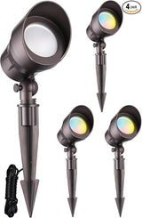 LEONLITE 5CCT Low Voltage LED Landscape Spotlight, Update 1800K2700K3000K4000K5000K Selectable, 5W 12V Pathway | Lumora