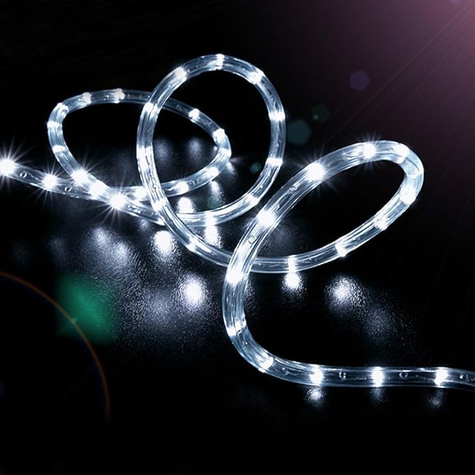 Solar Rope Lights, 23ft 50LED Waterproof Copper Tube Wire String Lights for Garden,Yard, Path, Fence, Stairs, Backyard, Patio Decorative (Cold White)