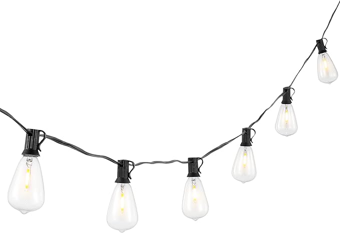 SAFAVIEH Lighting Collection Dorcia Black 10-Foot LED Outdoor String Lights
