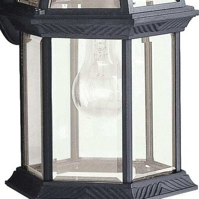 Kichler Barrie 15.5" Outdoor Wall Light in Black, 1-Light Exterior Wall Sconce with Clear Beveled Glass, (15.5" H x | Lumora