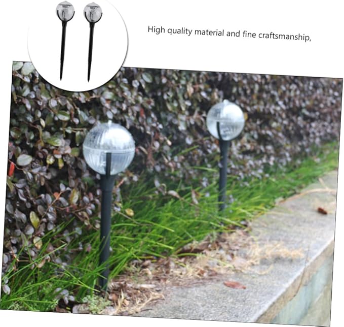 2pcs Solar Garden Lights Colorful LED Landscape Path Lights Outdoor Lawn Decor Plastic Solar-Powered Lamps for Patio and Yard