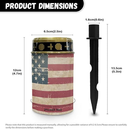 American Flag Solar Light Outdoor Patriotic Landscape Path Lights Decorative Solar Light for Yard Path Walkay 4th of July Solar Garden Light for Men Women