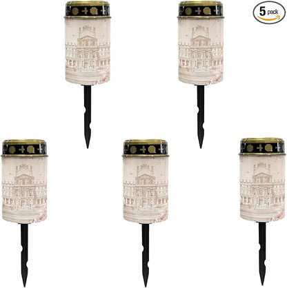 Castle Cemetery Lights - Solar Powered, Waterproof, Auto On/Off, Cute Garden & Pathway Lanterns