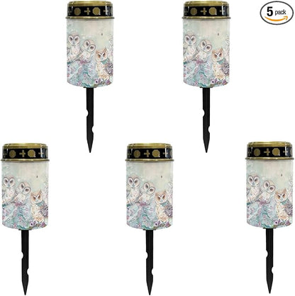 Cartoon Owl Solar Garden Lights Waterproof Solar Pathway Lights LED Lantern Solar-Powered Fairy Lights for Outside,Landscape Lighting Yard Path Walkway Litghts,Outdoor Table Lamp