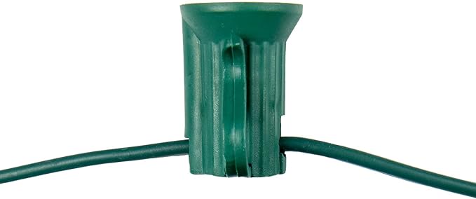 Novelty Lights 1,000 Feet C7/E12 Socketed Wire Spool, 12 Inch Spacing, Green Wire 10 Amp SPT-2 Commercial Grade | Lumora