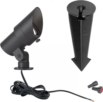 WAC Landscape Lighting, LED 12V Small Size Accent Light with Adjustable Beam Angle and Integral Brightness Control 50-420 Lumens 2700K Warm Built-in LED in Black