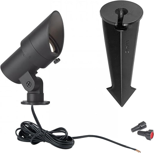 WAC Landscape Lighting, LED 12V Small Size Accent Light with Adjustable Beam Angle and Integral Brightness Control 50-420 Lumens 2700K Warm Built-in LED in Black