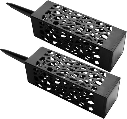BESTonZON 2pcs Hollow Solar Ground Plug Lights with Warm and White Led, Outdoor Garden Solar Lawn Stick Lamps for Pathway and Yard Landscape Lighting