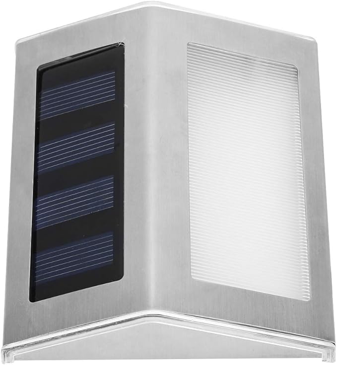 Walfront Solar Step Lights, LED Outdoor Stair Lights, Stainless Steel, Warm White, IP65 Waterproof, 4 LED, for | Lumora
