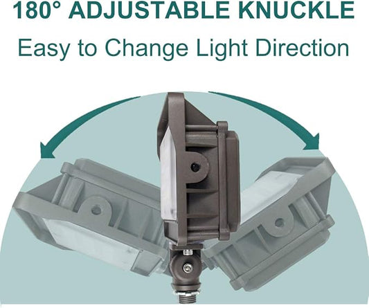 kadision LED Flood Light Outdoor 50W, 6500LM (200W HPS/MH Equiv.) 5000K Daylight, Waterproof Knuckle Mount LED Outdoor Flood Lights for Garden Porch Yard, 100-277V ETL-Listed 1-Pack