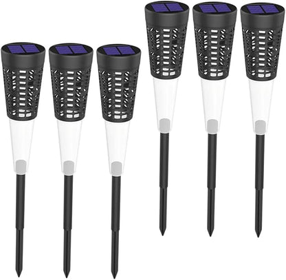 Hemoton 6pcs Solar Garden Stake Lights Outdoor Decorative Courtyard Pathway Solar Lawn Lights Warm and Colorful for Yard Landscape