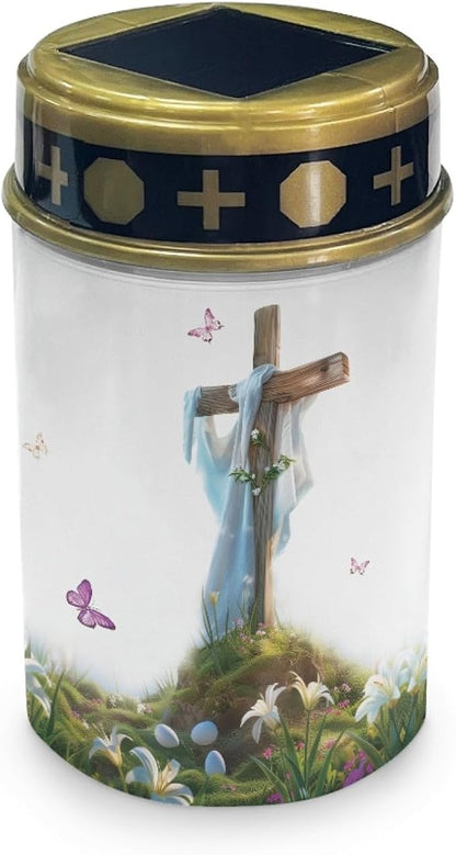 Cross and Butterfly Cemetery Lights for Grave,Solar Outdoor Lights Garden Lights Solar Stake Lights Waterproof Pathway Light Lantern Solar Walkway Lights Outdoor Landscape Lighting Spotlight