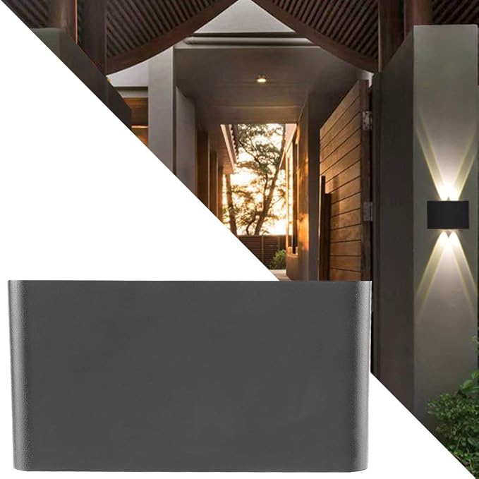 12W LED Wall Lamp Outdoor Square COB Balcony Lighting for Homes Bars Cafes Porches Aluminum Alloy Black | Lumora
