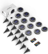 Color Changing Solar Ground Lights with 33ft Long Distance Remote Control - Flat Solar Lights Outdoor Waterproof | Lumora