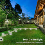 4 Pack Solar Deck Lights, 8 LEDs Solar Ground Lights Outdoor Garden, Bright White Light, IP65 Waterproof, Decking | Lumora
