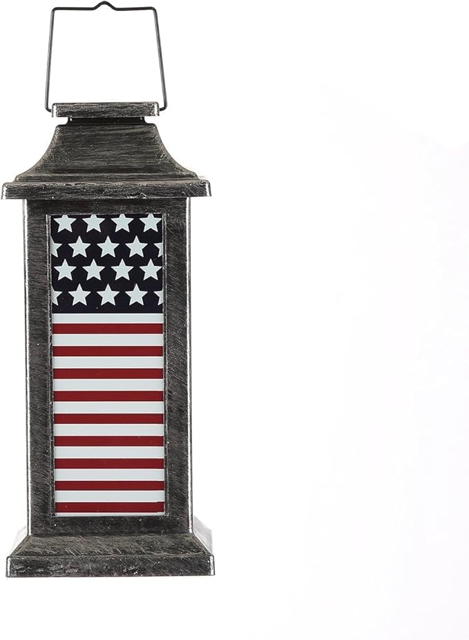 Garden Decorative Solar Lanterns Outdoor Waterproof Hanging Lamp,American Flag Independence Day National Day