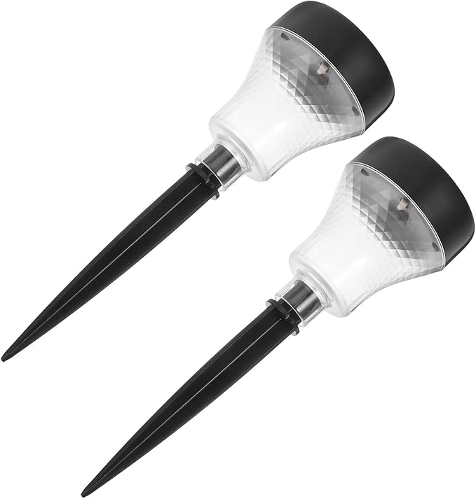 Milisten 2pcs Solar Lawn Lamps Outdoor Waterproof Solar Powered Garden Lights with Stakes for Patio Walkway Landscape Lighting Warm White