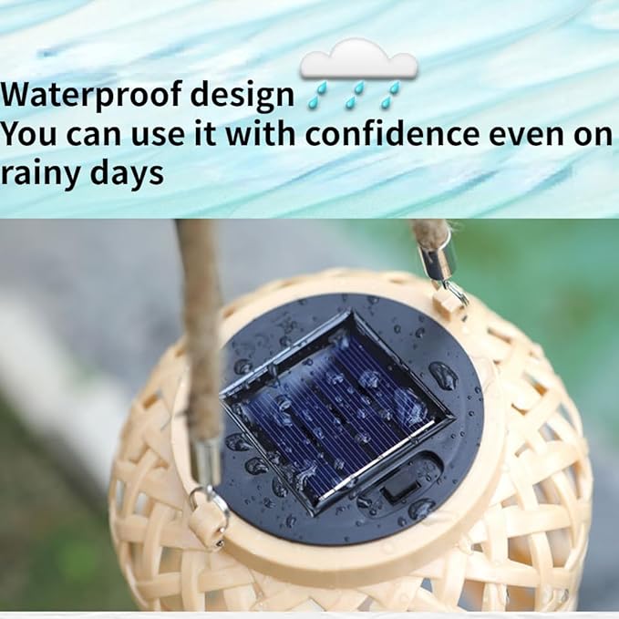 Waterproof Lighting Solar Pathway Lights Outdoor Handmade Bamboo Weaving Garden Lights Landscape Decoration (A Style A)