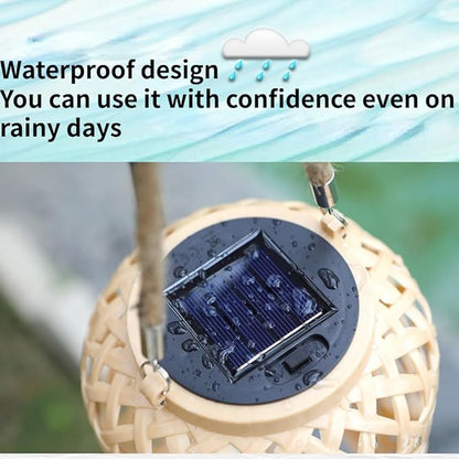 Waterproof Lighting Solar Pathway Lights Outdoor Handmade Bamboo Weaving Garden Lights Landscape Decoration (A Style A)