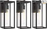 Bestshared Outdoor Wall Lights,15 Inch Exterior Wall Lanterns with Clear Glass, Anti-Rust Black Porch Lights | Lumora