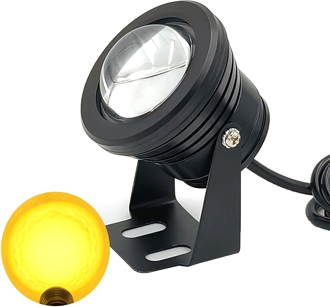 Warm White Pond Lights, Outdoor 10 Ft Cord Underwater Light 12W IP68 Waterproof Garden Lights Spotlight for Lawn | Lumora