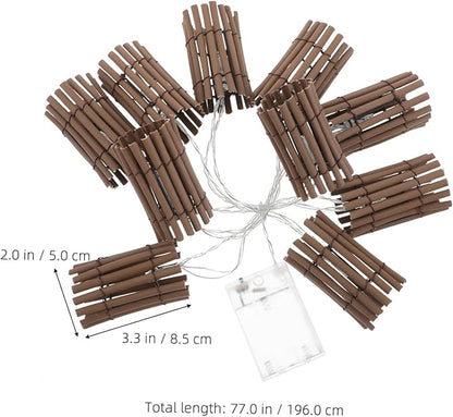 Cabilock Simulation Rattan String Lights Decorative Hanging Lamp for Patios Gardens and Camping Battery Operated Not Included