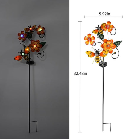 Solar Lights Outdoor Waterproof Garden Decor, Bee Solar Lawn Lights, Bee Solar Stake Lights for Courtyard Decoration, Garden Gifts for Women