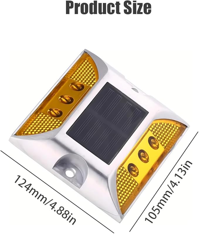 Wokyo 2PCS LED Solar Lights on The Ground Outdoor lamp Bolt Road Light for Entrance Garage Garden Lawn Terrace (Yellow)