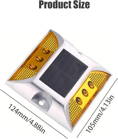 Wokyo 2PCS LED Solar Lights on The Ground Outdoor lamp Bolt Road Light for Entrance Garage Garden Lawn Terrace (Yellow)