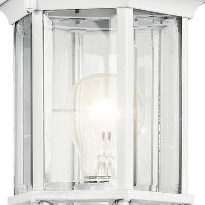 Kichler Chesapeake 17" Outdoor Wall Light in White, 1-Light Exterior Porch Light, Coastal Wall Sconce with Clear Beveled Glass, (17" H x 6.5" W), 49255WH