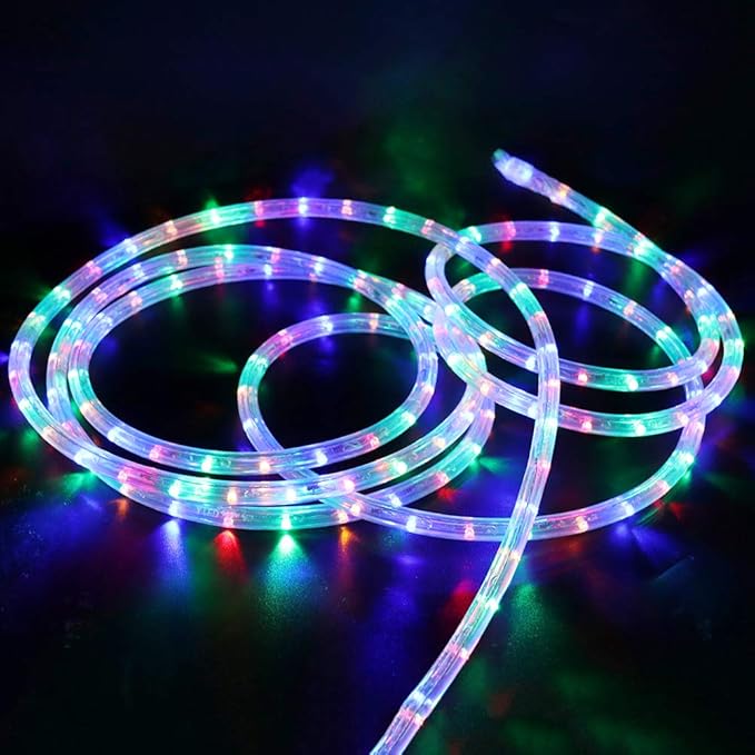 Solar String Lights, Solar Rope Lights, 40FT 8 Modes 100 LED Outdoor Lighting Rope, Waterproof Copper Wire Rope String Light for Outdoor Indoor Home Garden Patio Parties(Multi-Color)