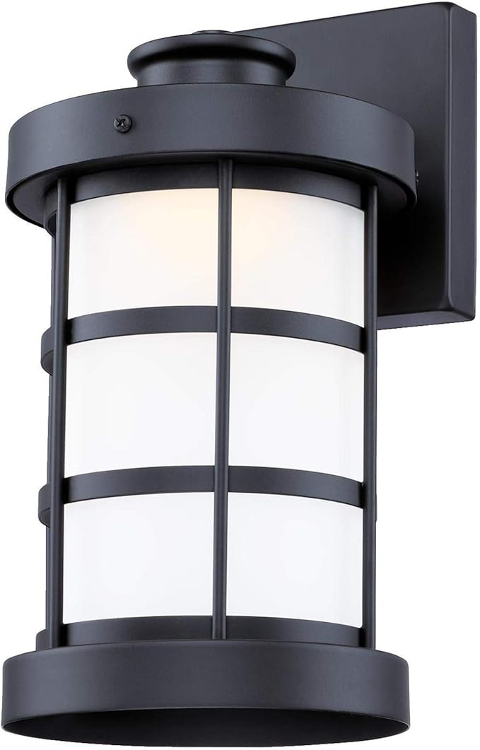 Westinghouse 6579100 Barkley Vintage One-Light Dimmable LED Outdoor Wall Light Sconce Matte Black Finish, Frosted | Lumora