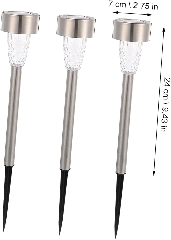 TEHAUX 12pcs Solar Pathway Lights Outdoor Stainless Steel Solar Stake Lights for Patio Walkway Garden Decoration