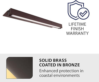 WAC Landscape Lighting, Hardscape 12in LED 12V Strip Light with Quick Release and 2-CCT 2700K-3000K in Solid Brass Coated with Bronze