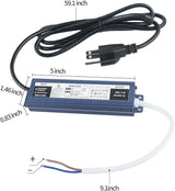 24V 60W Power Supply, IP67 Rainproof Waterproof Outdoor Driver, AC100-240V to DC 24V Low Voltage Transformer | Lumora