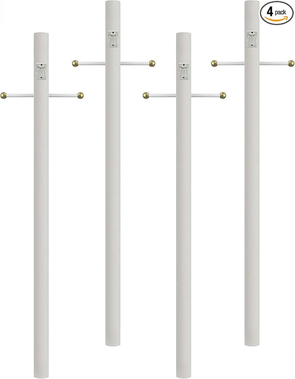 Solus 7-Foot Direct Burial Lamp Post – Outdoor Aluminum Light Pole with Decorative Cross Arm & 120V Outlet – Fits | Lumora