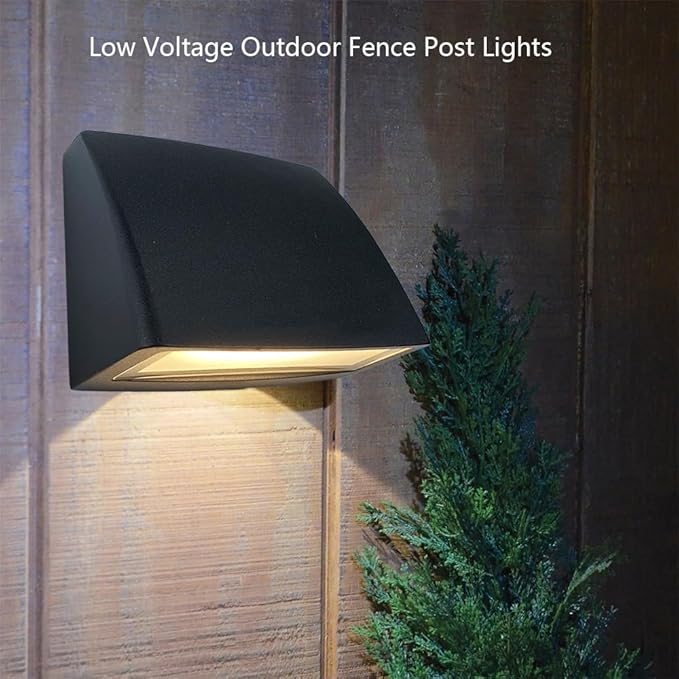 Low Voltage Landscape Lighting Deck LED Lights,Outdoor Stair Light Railing Fence Post Lights Cast Aluminum 5W 12-24V Weatherproof Black Finish 4 Packs