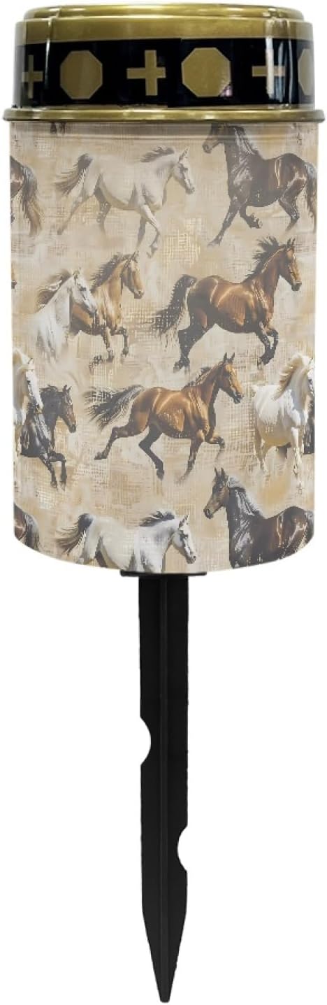 Desert Horse Solar Powered LED Outdoor Garden Decor Lights for Yard Patio Solar Pathway Lights Landscape Lighting for Driveway Walkway Lights Outdoor Table Lamp,Warm White Lights
