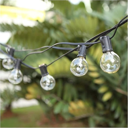 Outdoor String Lights Mains Powered Festoon Lighting 25FT G40 IP44 for Indoor & Outdoor Backyard Patio Cafe Garden Party Decoration Warm White Tomshine