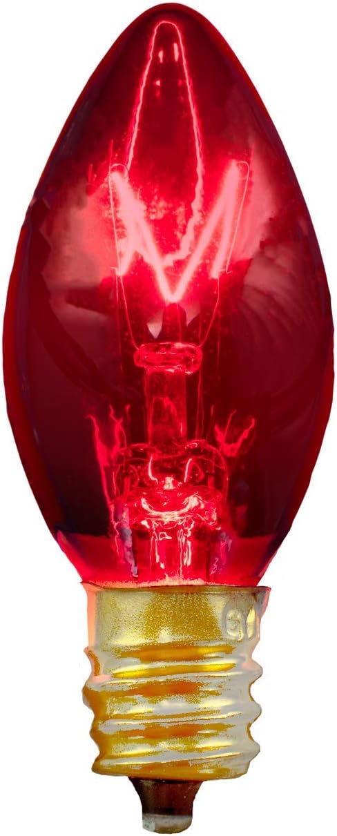 EST. LEE DISPLAY L D 1902 Outdoor Patio String Lights Bulbs & Green Hanging Cord Set Christmas Holiday Seasonal Light Bulbs & Cord Included 25FT C-9 E17 (White Wire, Red)