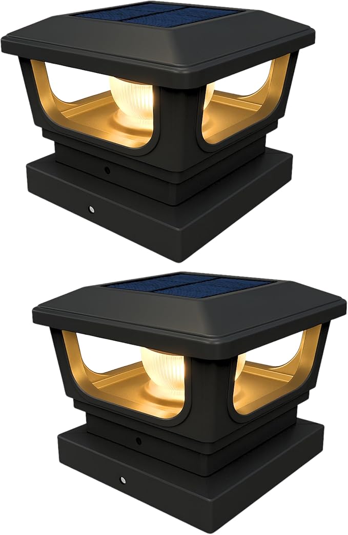 Brighticonic Solar Post Cap Lights Outdoor for 4x4, 3x3 – Auto On/Off Post Lights Solar Powered - Easy Install | Lumora