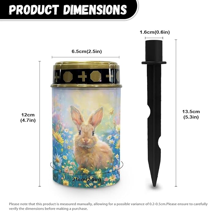 Rabbit Solar Garden Stake Lights - Waterproof Solar Pathway Lights for Decorative Memorial, Landscape, Yard, Lawn, Grave, Cemetery Decoration